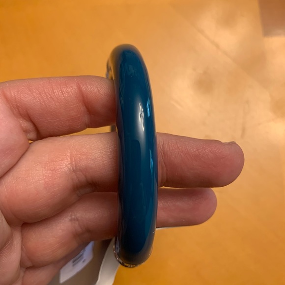 Lia Sophia teal n silver colored stretchy bangle - Picture 6 of 9